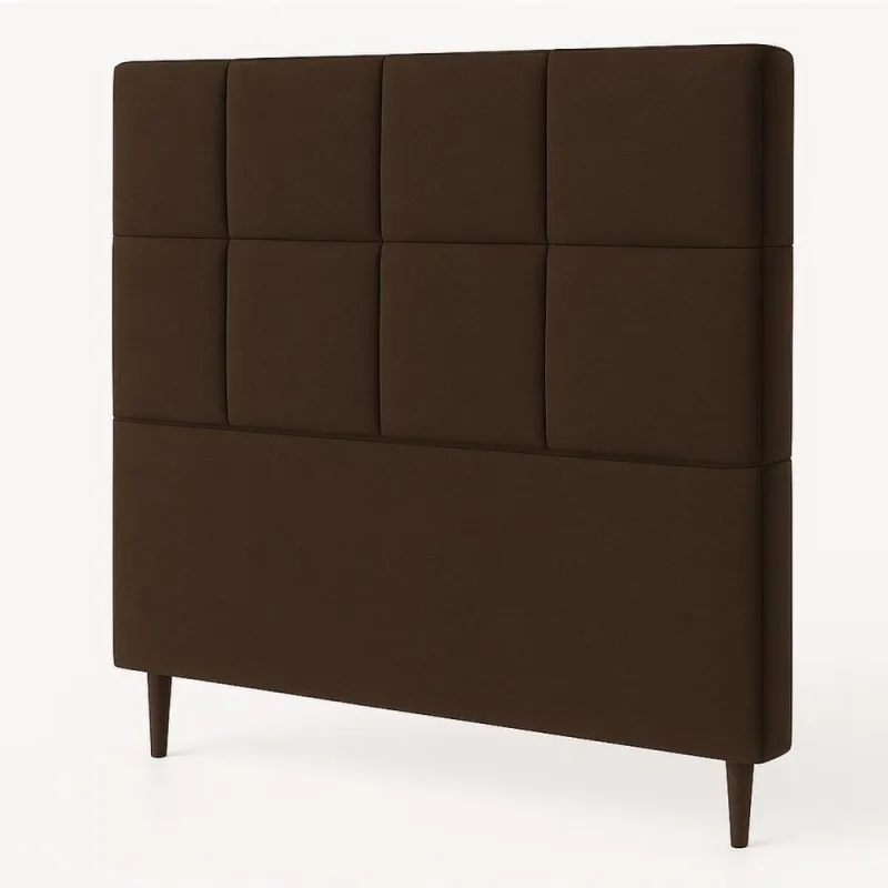 Cabeceira Cama Box Solteiro 90cm Elena Estofada Marrom - OUTRAS - Colchões