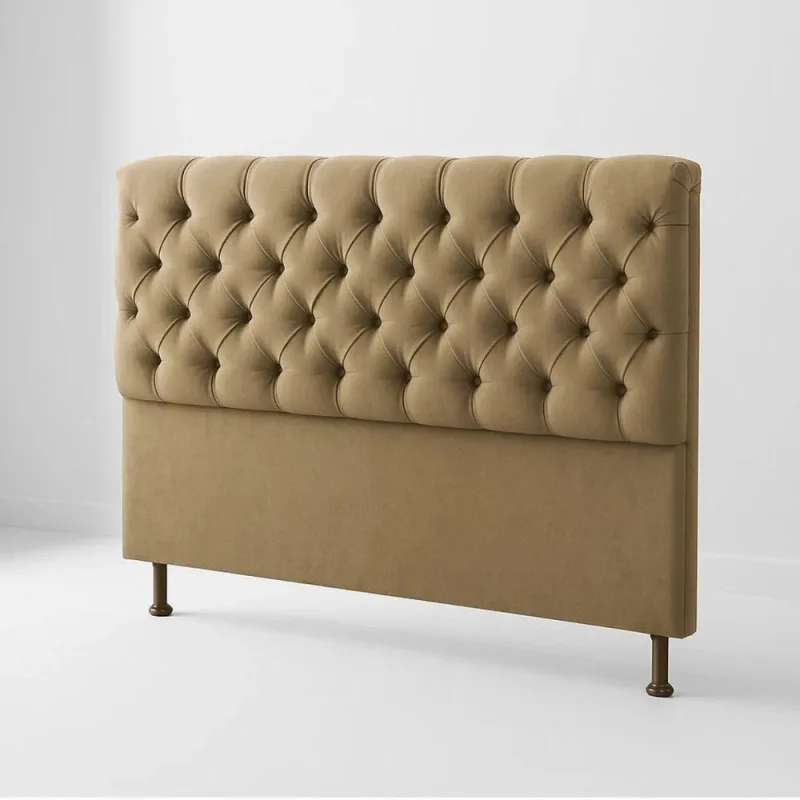 Cabeceira Cama Box Casal 140cm Valentina Estofada Bege - OUTRAS - Colchões