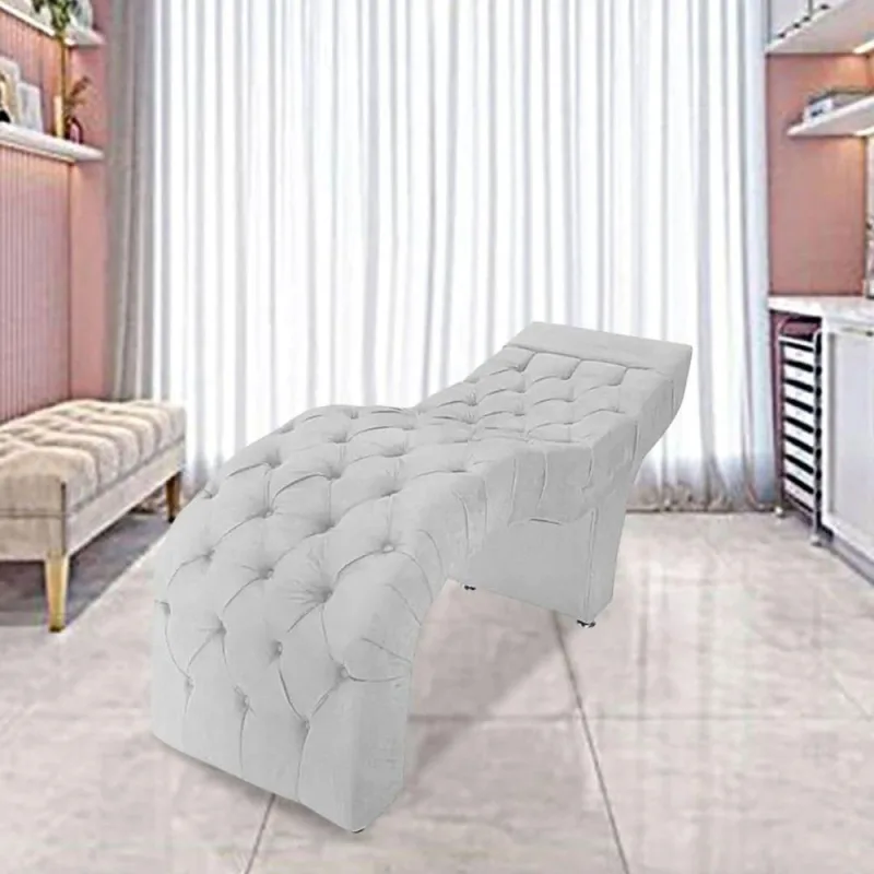 Maca Estofada Estética Cílios Salão Spa Suede Hellen Branco - OUTRAS - Móveis
