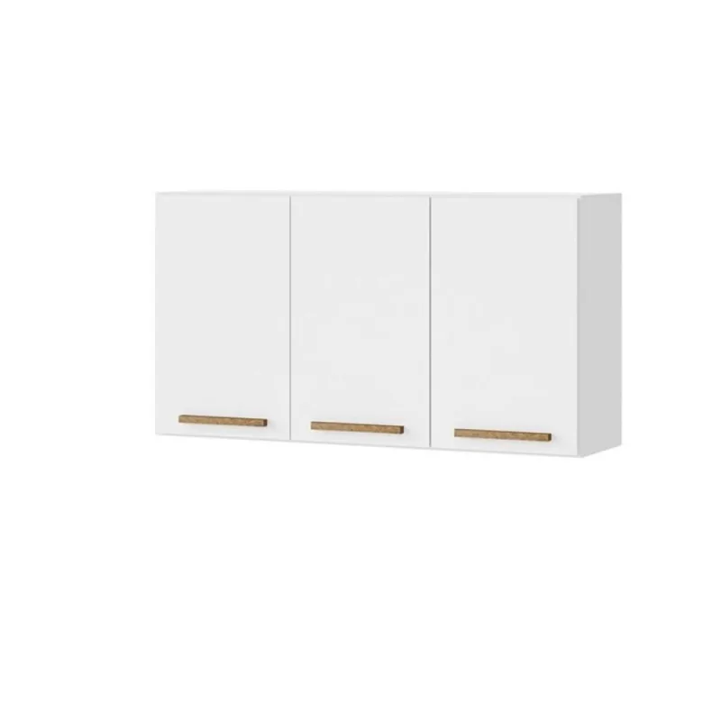 Armário Aéreo Clarice 118CM 3 Portas MDF-MDP Branco Milani Movelaria - OUTRAS - Móveis