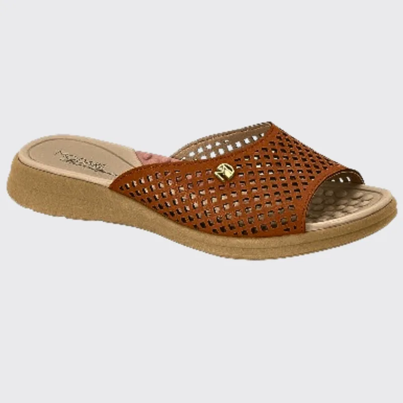 Tamanco Feminino Slide Flatform Conforto Modare 7174.118.21736 - Conhaque - 38 - Não Informado - Calçados