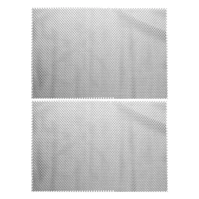 Jogo 2 Lugar Americano Retangular Mesa Pvc Antiderrapante Flex Cinza 45x30cm Lyor