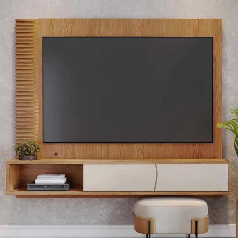 Painel para TV Egeu 65" 179CM MDF-MDP com LED Off White Colibri Móveis - colibri móveis - Agro