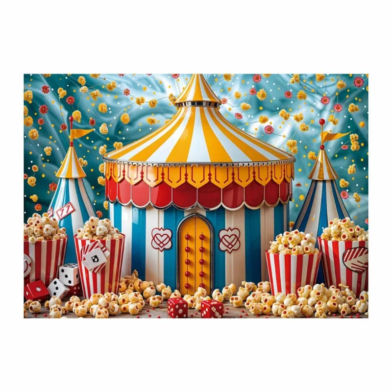 Fundo Fotográfico Circo Pipoca Tecido 2,20M X 1,50M F1208