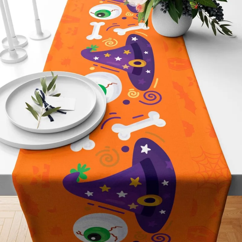 Trilho Caminho De Mesa Halloween 200Cm X 40Cm - Não Disponível - Cama, Mesa E Banho