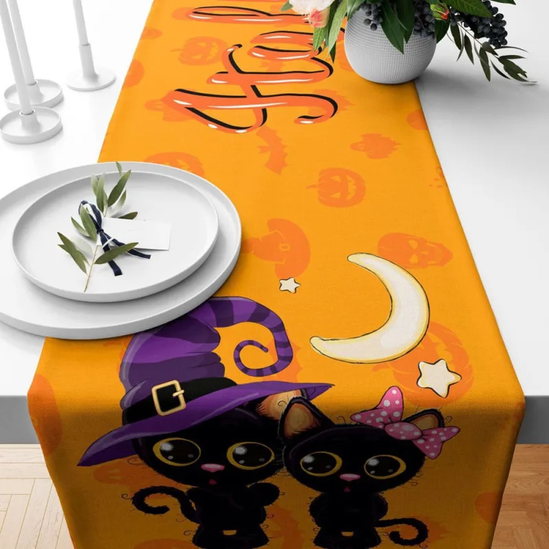 Trilho Caminho De Mesa Halloween 145Cm X 40Cm - Não Disponível - Cama, Mesa E Banho