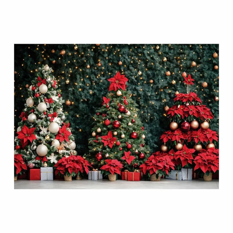 Fundo Fotográfico Natal Árvores Tecido 2,20M X 1,50M F1267