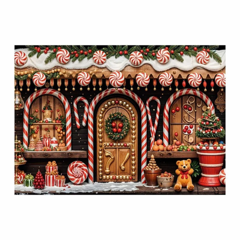 Fundo Fotográfico Natal Candy Tecido 2,20M X 1,50M F1270