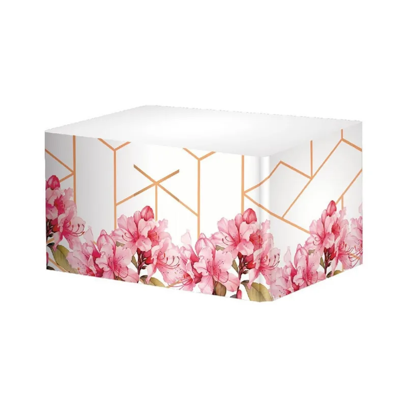 Capa De Mesa Flores Em Tecido Sublimado Veste Fácil
