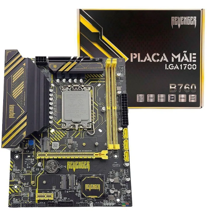 Placa Mãe G-B760 Lga1700 B760 Ddr4 M.2 Nvme Usb 3.2 Micro Atx Revenger