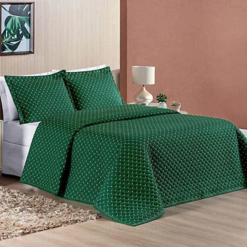 Cobre Leito Queen Doroty Micropercal Verde