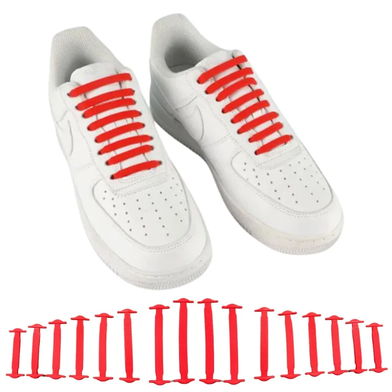 Cadarço Vermelho de silicone sem desamarrar 16 alças