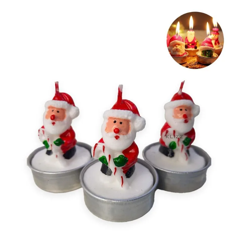 Vela De Natal Decorativa 3d Personalizada Enfeite De Mesa Pa