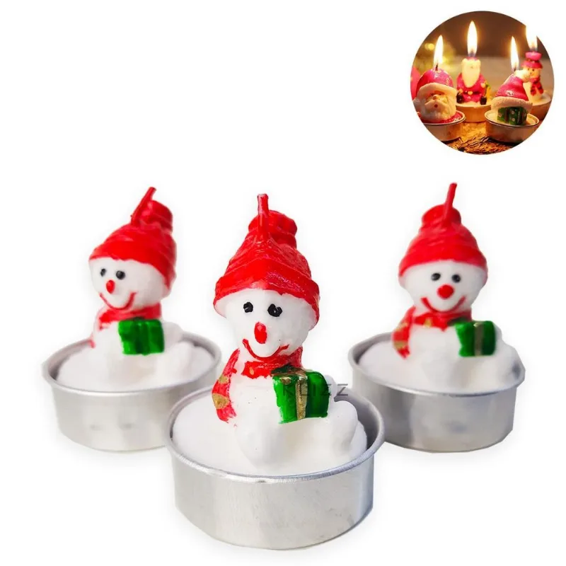 Vela De Natal Decorativa 3d Personalizada Enfeite De Mesa Bo