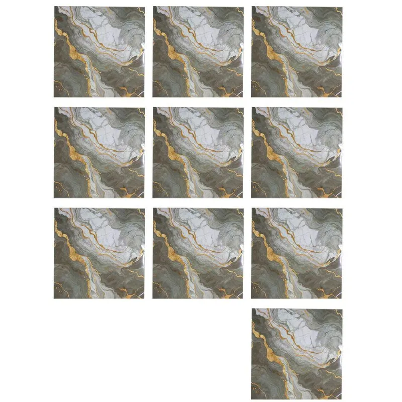 Papel De Parede Marmore 3d Moderno Pvc Autocolante Cinza Braslu Kit 10 Unidades