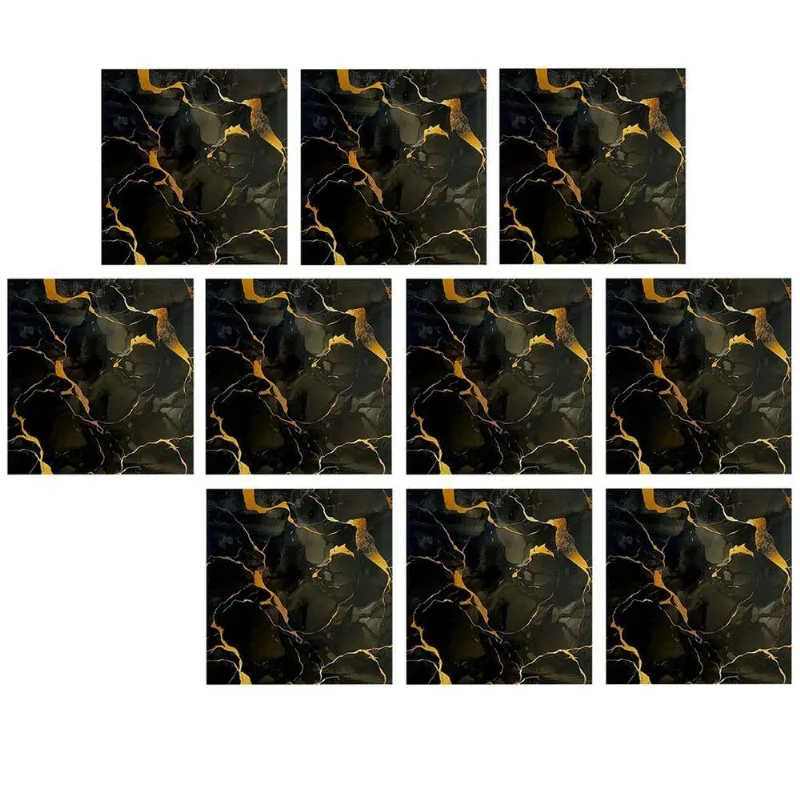 Papel De Parede Mármore 3D Liso Sólido PVC Autocolante Removível Preto Leva Pra Malhar Kit 10