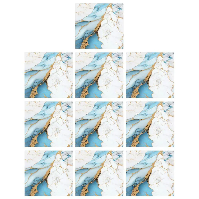 Papel De Parede Mármore 3D Liso Moderno PVC Autocolante Azul Leva Pra Casa 10 Uni
