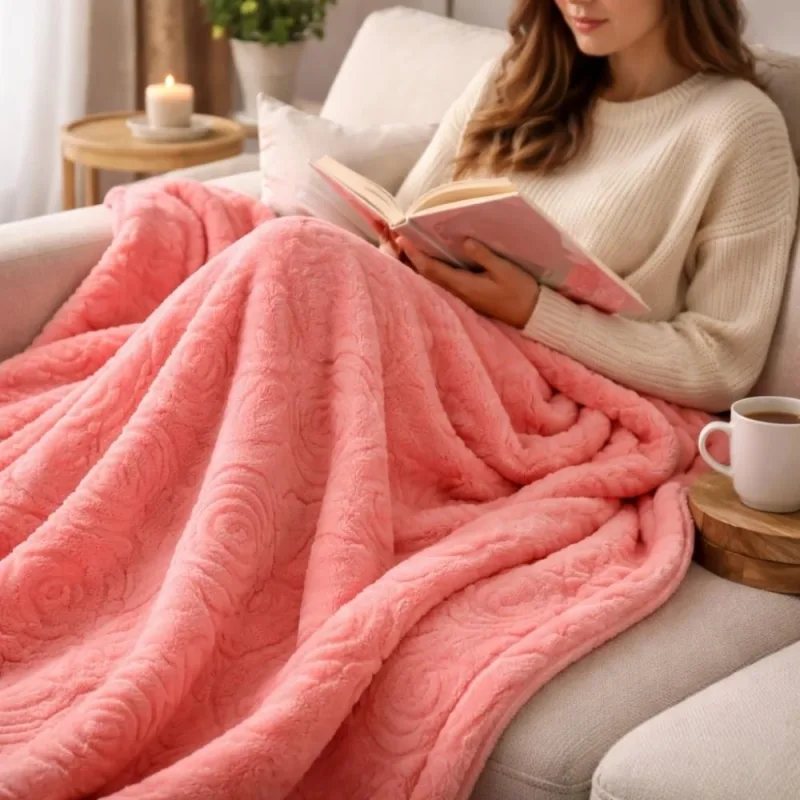 Manta Cobertor Frio Queen Macio Aconchego Quentinha Rosa - Home Fernandes - Ar E Ventilação