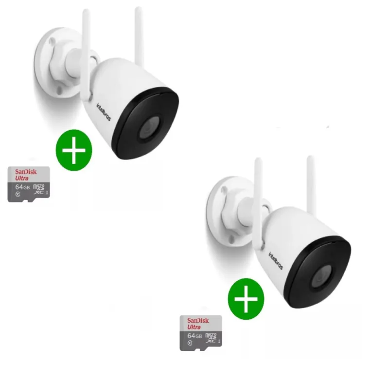 kit 2 Câmera De Vídeo Intelbras Im5 S Full Hd 1080p Com Cartao 64gb - Intelbras - Câmeras E Drones