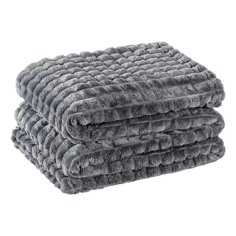 Cobertor Coberta Tok Max Queen Ultrasoft Alto Relevo Dupla Face - Gris