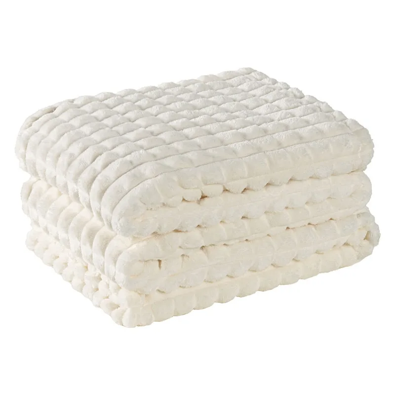 Cobertor Coberta Tok Max Queen Ultrasoft Alto Relevo Dupla Face - Marfim