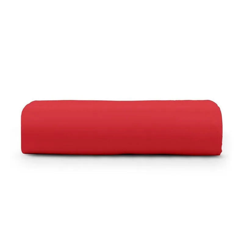 Lençol Casal Cintilante Percal 180 Fios 100% Algodão Sem Elástico - Vermelho