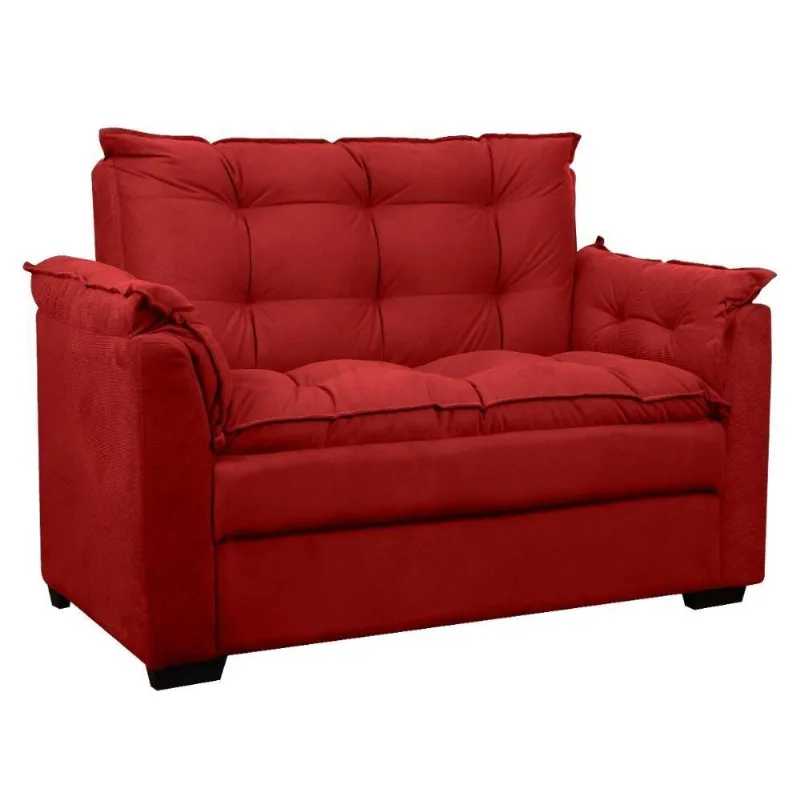 Sofá 2 Lugares Confortável Pequeno 140cm Small Herrero Vermelho