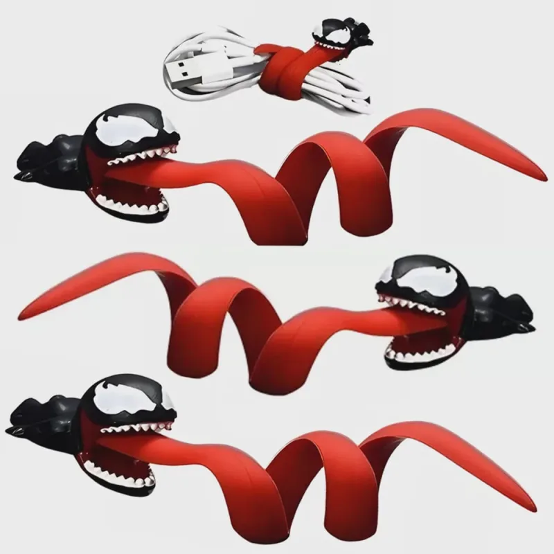 Enfeite Guidao Bike Moto Bicicleta Venom Kit 3 Uni Organizador de Fios Cabos Super Anti Heroi Geek Passeio Casa Escritorio - Não Disponível - Esporte E Lazer