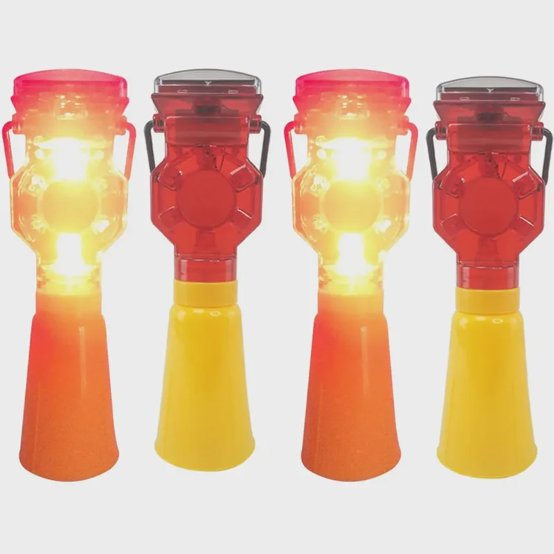 Sinalizador Viario Solar Kit 4 Uni Sinalizaçao Rua Pista Rodovia Estrada Iluminaçao Segurança Evita Acidente Pista Obra Chuva Transito Estacionamento