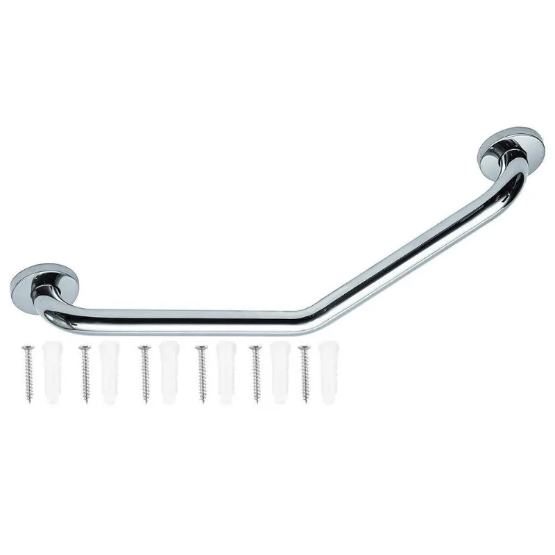 Barra de Apoio BSL3713 Angular Suporta Até 150kg Inox Prata Ideal Importados