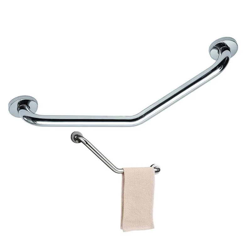 Barra De Apoio BSL3713 Angular 150 Quilos Inox Prata Braslu 25cm