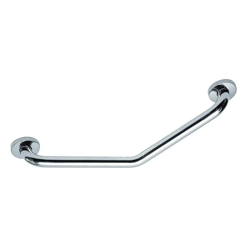Barra de Apoio Angular BSL3713 Suporte para Idoso e PCD Prata AB Mídia 25cm 150kg