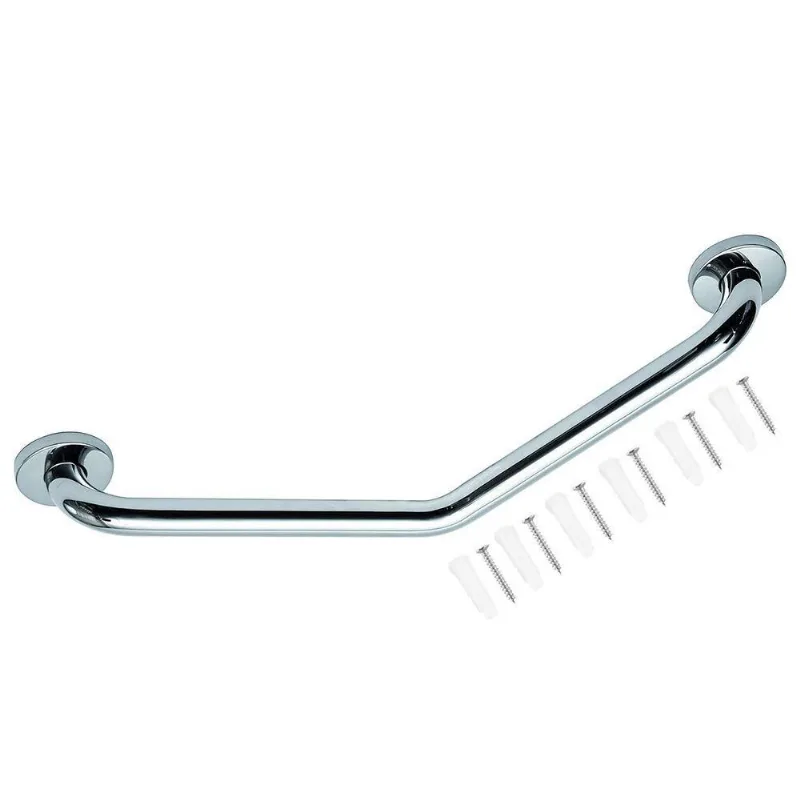 Barra de Apoio BSL3713 Suporte Anti Queda Angular Acessibilidade Idoso Prata Leva Pro Pet 25cm 150kg