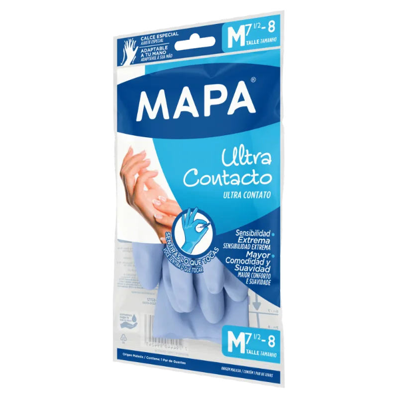 Luva Multiuso Azul Ultra Contato Mapa M