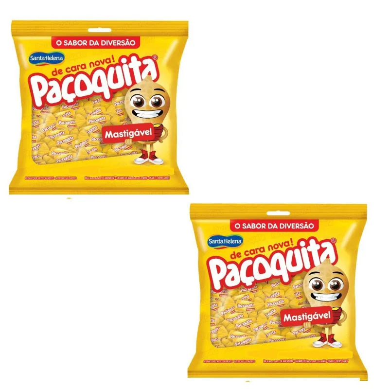 3 Sacos Bala Paçoquita De Amendoim Santa Helena 500g Macia - Não Informado - Mercearia