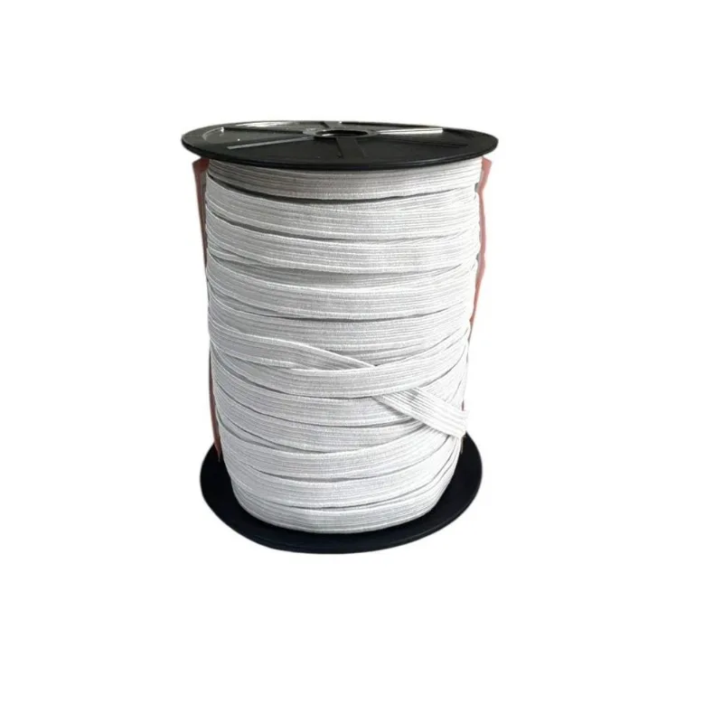 Rolo De Elástico Chato Branco N12- 0.7mm Largura 50 Metros
