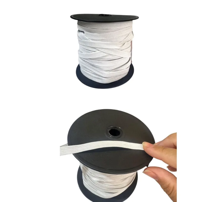 Kit 3 Elásticos Chato Número 16 De 0.9Mm Branco De 50M