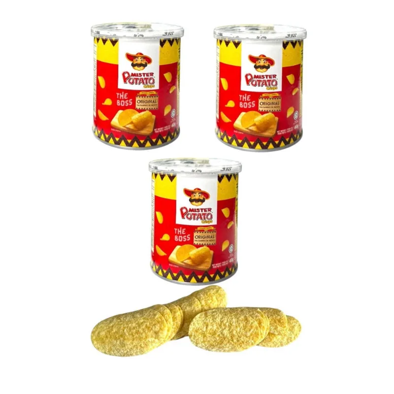 Kit 30 Salgadinho Batata Mister Potato Sabor Natural 40Gr