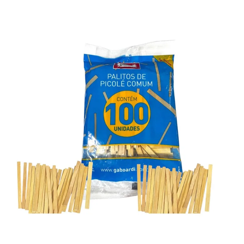 Combo 100un Palitos De Sorvete Picolé Em Madeira Ponta reta