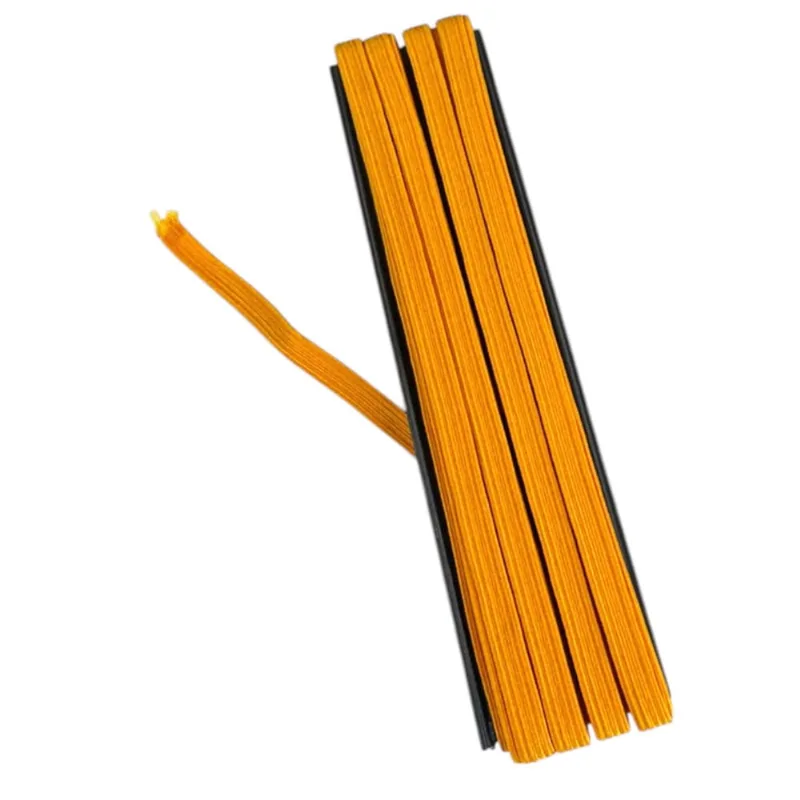 4 Elásticos chato Número 12 de 0.7mm Amarelo de 10 metros