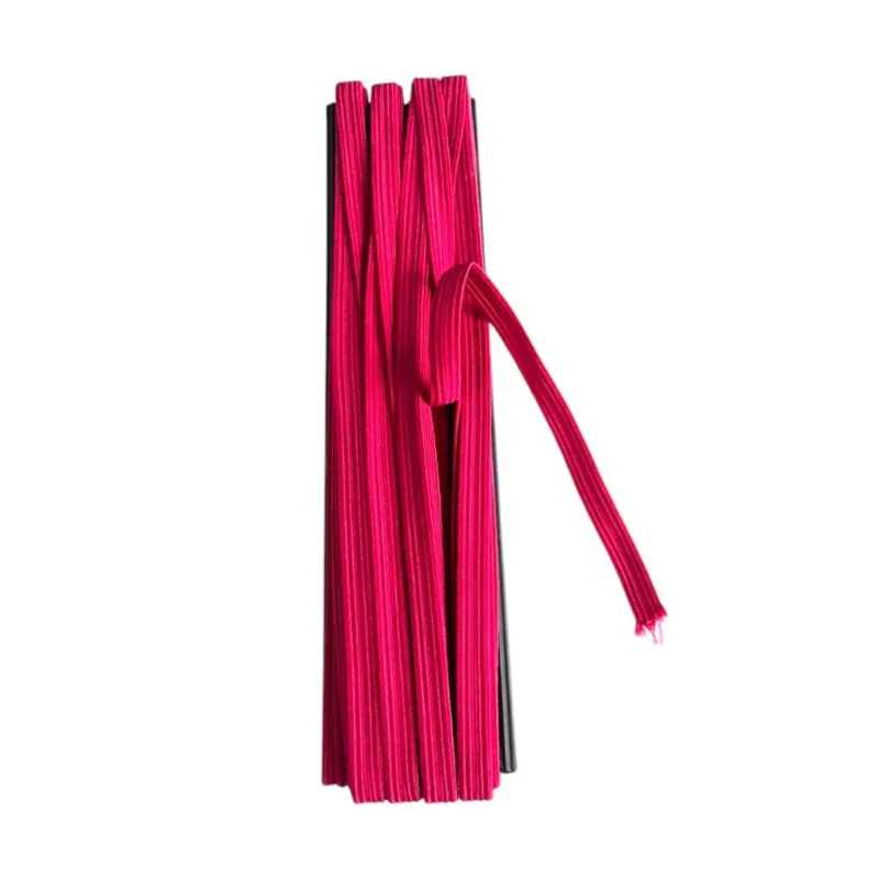 Kit 2 rolos Elástico chato N12- 0.7mm Rosa pink de 10metros