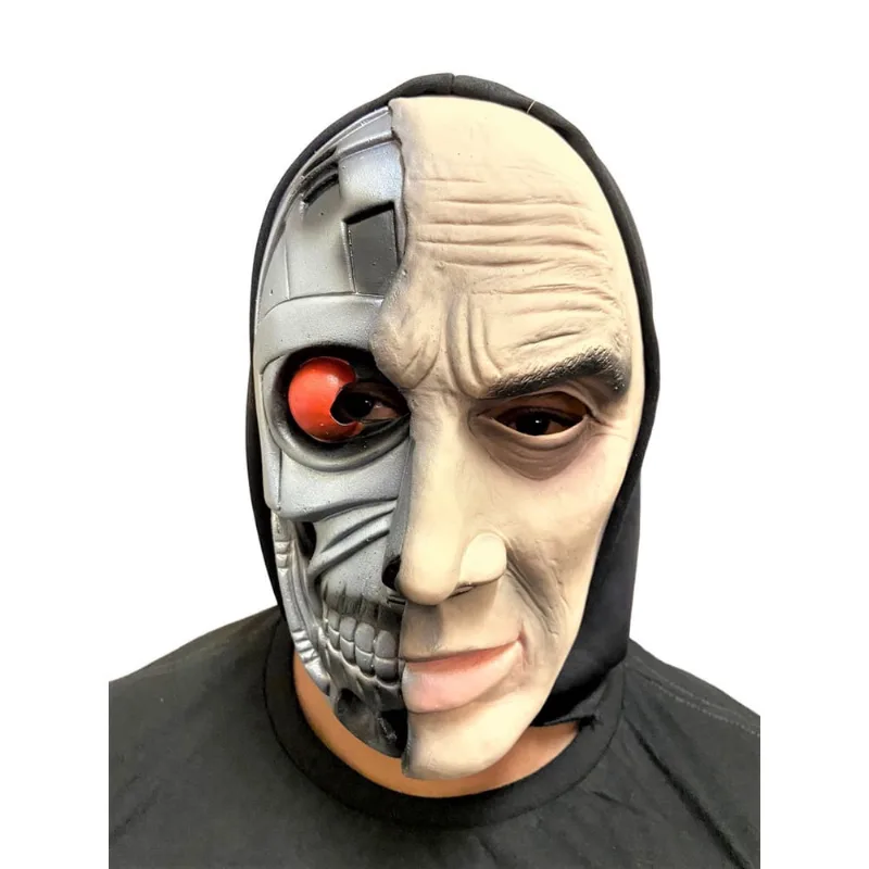 Máscara Homem Robô Metade Robô metade Humano Fantasia