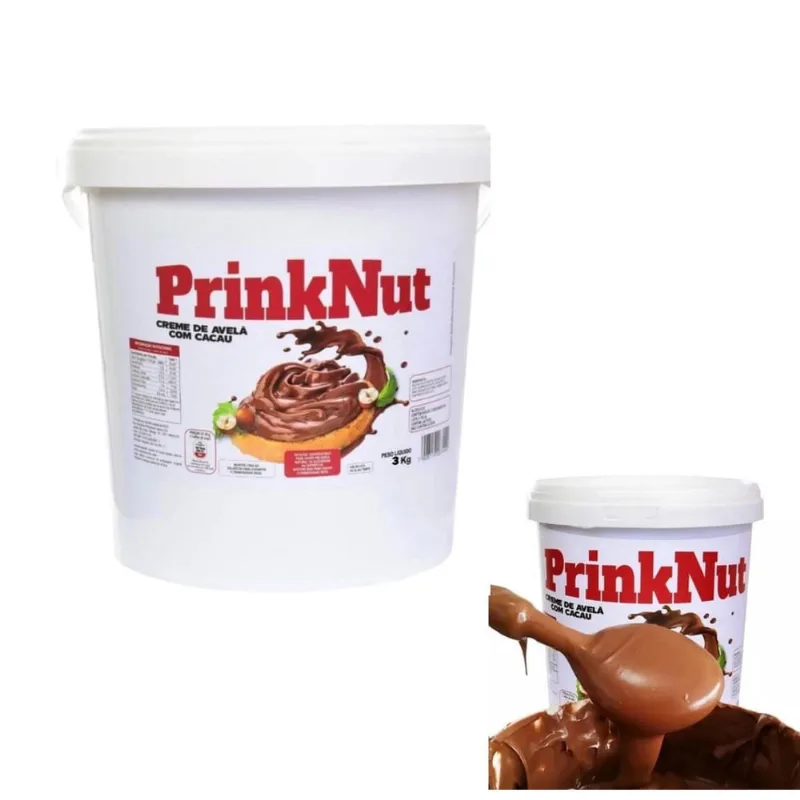 Kit 2 Baldes 3Kg Creme De Avelã Com Cacau Prinknut Cremoso