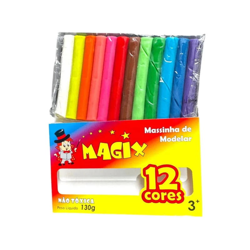Kit 3 Caixas Massinha De Modelar 12 Cores Magix 130grs