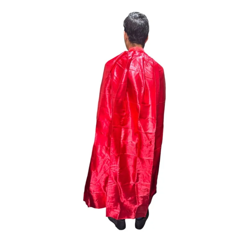 Kit 2 Capas Vermelha Cetim Brilhoso Festa Fantasia Adulto