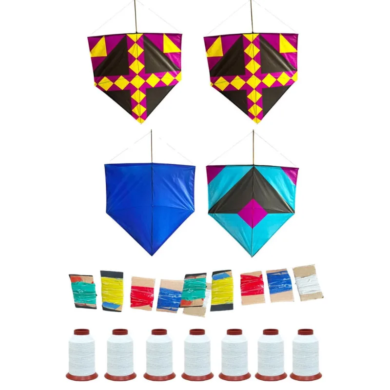 Kit Pipas Atacado 55un + 55 rabiolas + 55 rolo linha dezinho