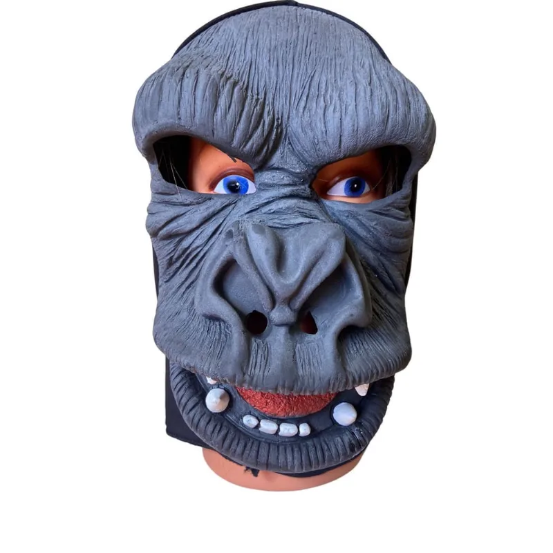 Fantasia Máscara Gorila Macaco de Látex com Capuz