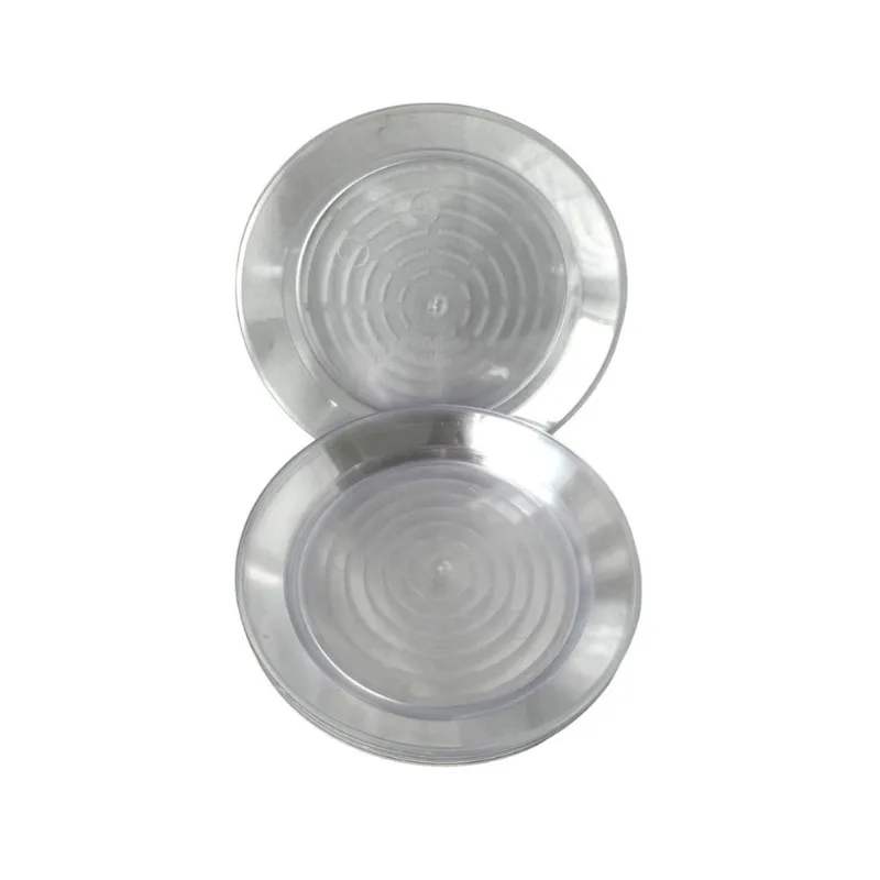 20 Pratos Acrílico rígido Refeição Resistente 15cm Cristal
