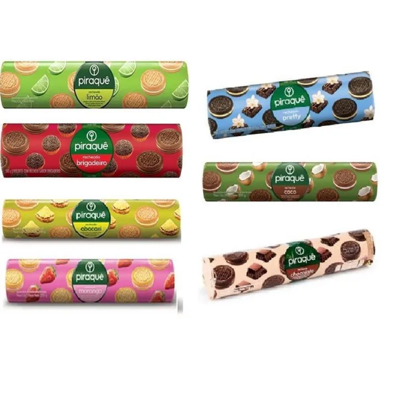 Caixa Bolacha Biscoito Recheado Piraquê 4Sabores- 20Un Total
