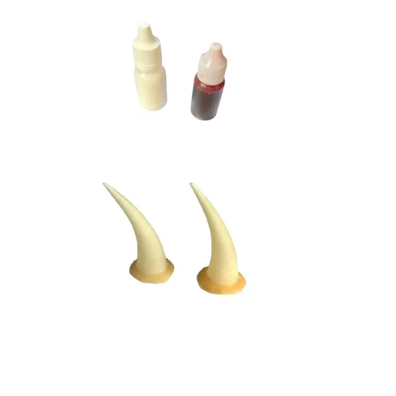 Fantasia Par Chifres Comprido Realista + Látex + Sangue 10Ml